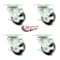 Service Caster 3 Inch Phenolic Wheel Swivel Top Plate Caster Set with Brake SCC-20S314-PHS-TLB-4 - alternate 4